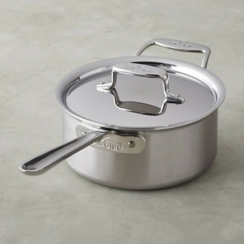 All-Clad  D5 Polished 18/10 SS 5-Ply Bonded 2-qt Saucier with lid 