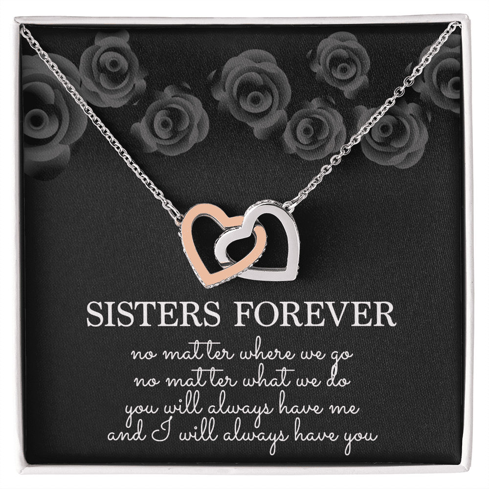 Gift For Sister - Sisters Forever - Interlocked Hearts Necklace ...