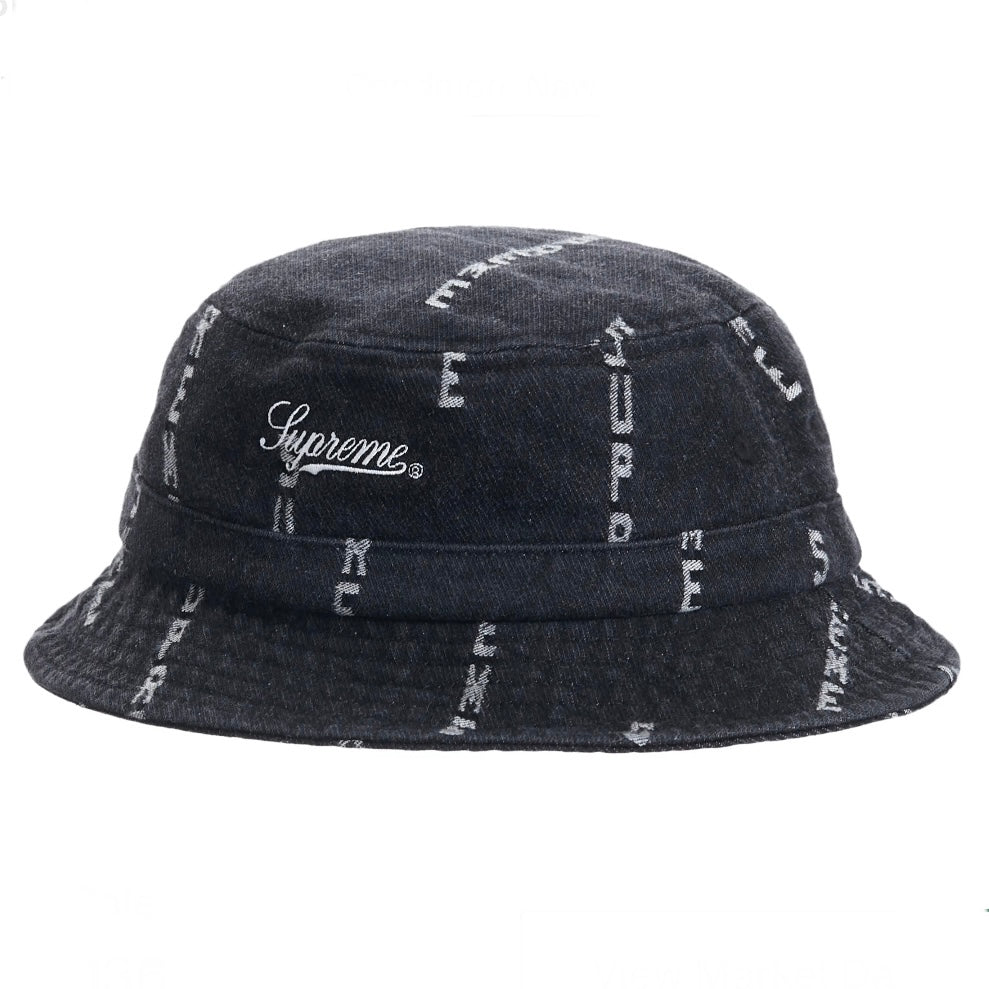 supreme jacquard logos denim crusher black