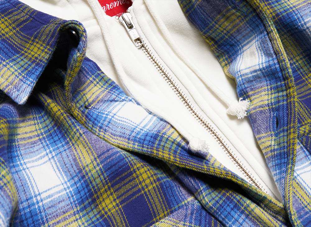 Supreme FW21 Hooded Flannel Zip Up Shirt – Supreme.fairfax