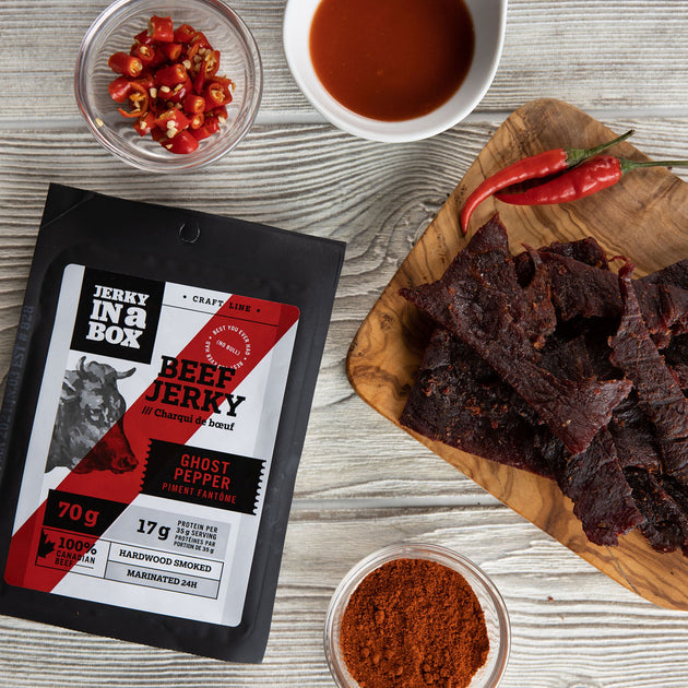 Ghost Pepper Flavoured Beef Jerky Canada Jerky in a Box