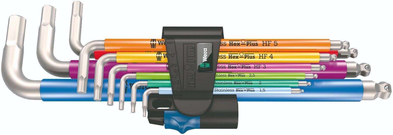 Wera 3950/9 Hex-Plus Multicolor HF Stainless 1 L-Key Set Metric 050226