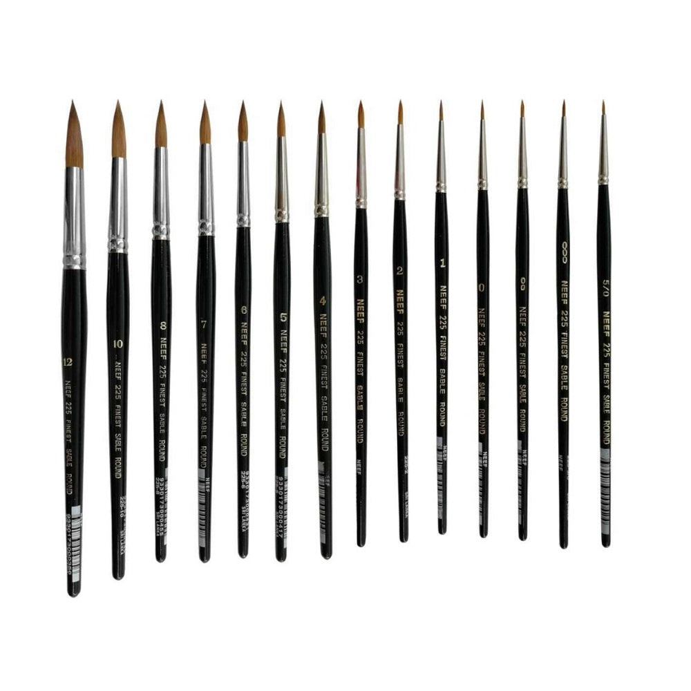 Neef 225 Finest Sable Round Short Handle Single Watercolour Artists' Brush