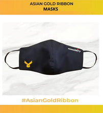 Load image into Gallery viewer, Asian Gold Ribbon Adult Mask Quilters Cotton (9 colours!)
