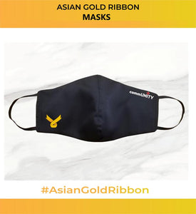 Asian Gold Ribbon Adult Mask Quilters Cotton (9 colours!)