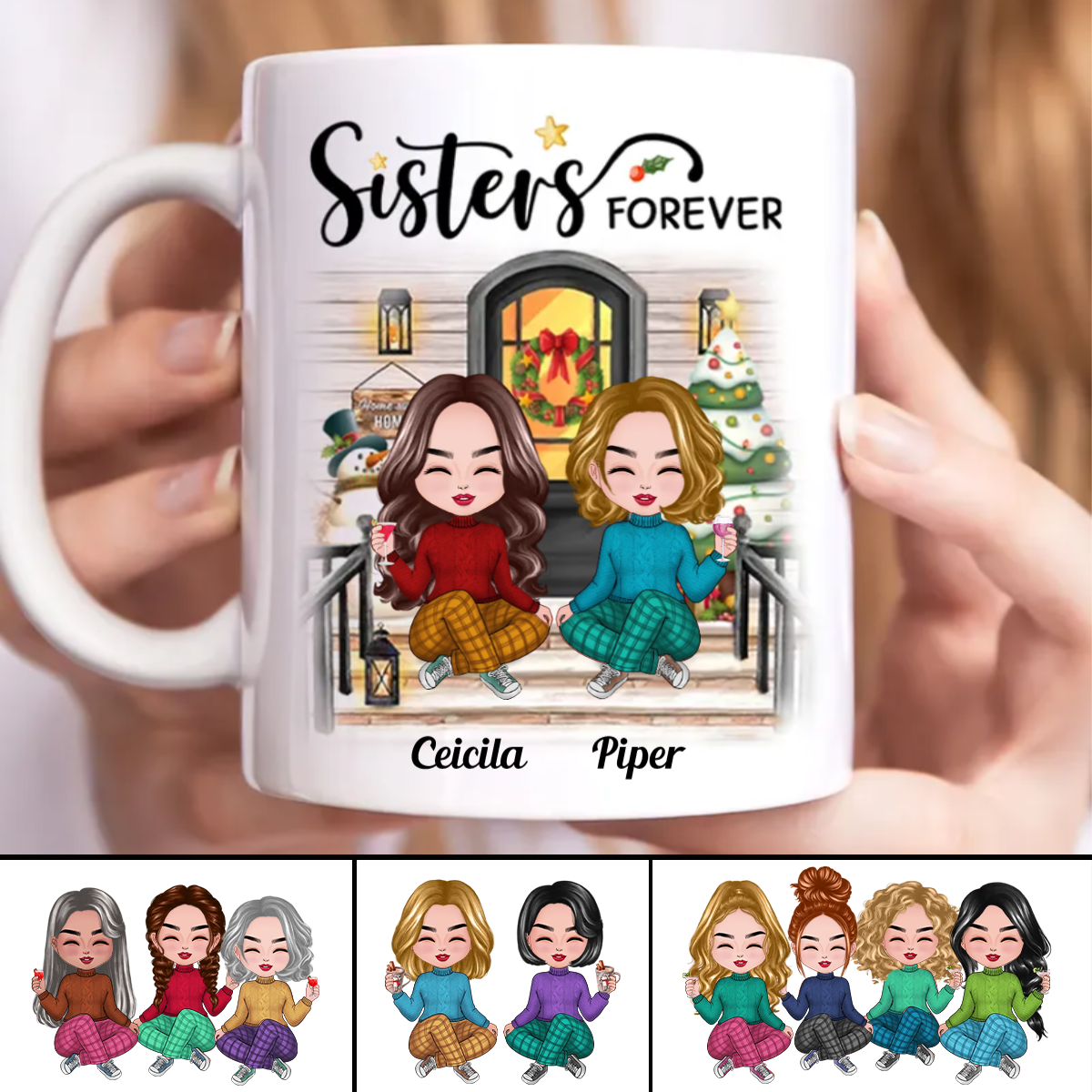 Sisters - Sisters Forever - Personalized Mug | Makezbright