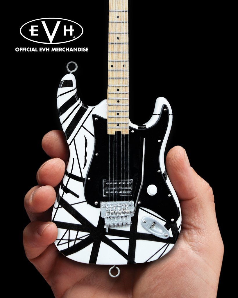 black and white van halen guitar