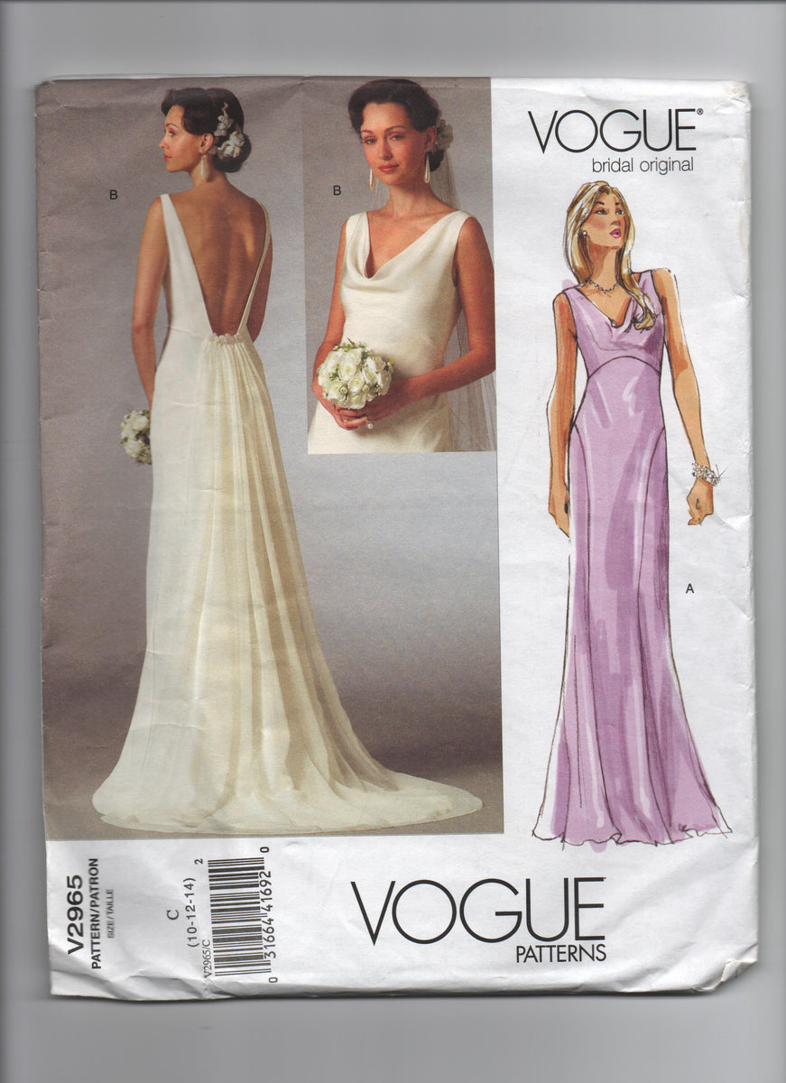 Vogue V2965 Vogue Bridal Original Wedding Dress Pattern Bust 32 12 3 The Vintage Pattern Market 8592