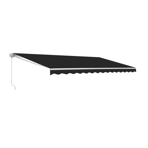 Aleko Motorized Retractable White Frame Patio Awning - 16 x 10 Feet - Black - AWM16X10BK81-AP at YBLGoods Aleko