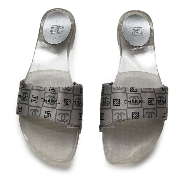 chanel pool slides 219 clear