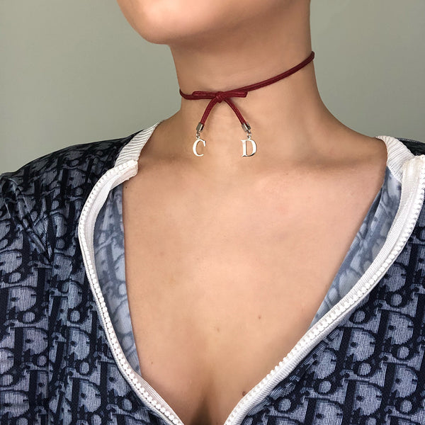 christian dior bow choker necklace