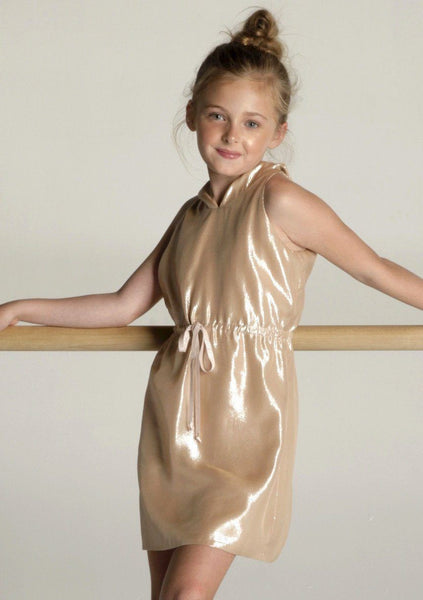 rose metallic dress