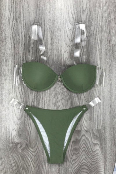 Clear straps bathing suit