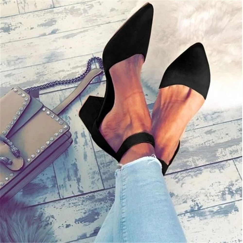 low chunky heel pumps