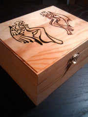 rare hand painted good vs. evil trinket box