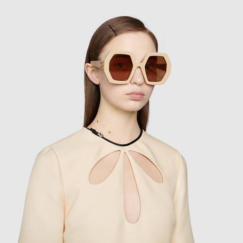 gucci sunglasses hexagon