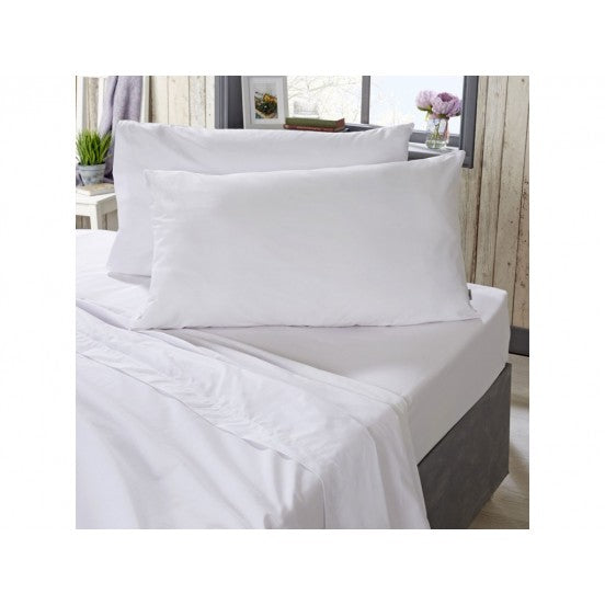 Vantona Flannelette Brushed Cotton Fitted Flat Sheets & Housewife Pillow Pair 