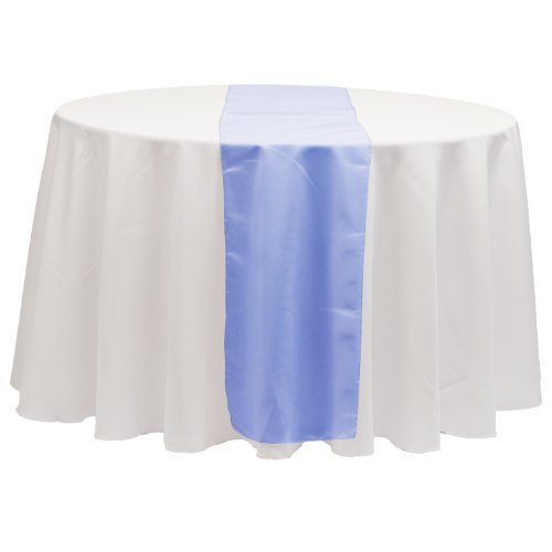 LinenTablecloth 14 x 108-Inch Organza Table Runner Royal Blue