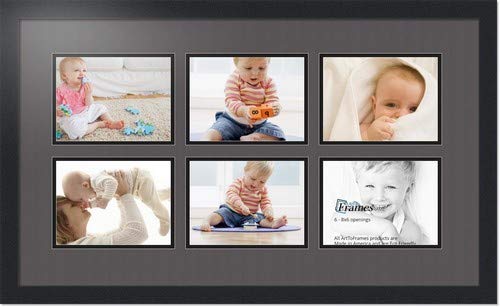ArtToFrames Collage Photo Frame Double Mat with 3-6x8 Openings and Satin Black Frame