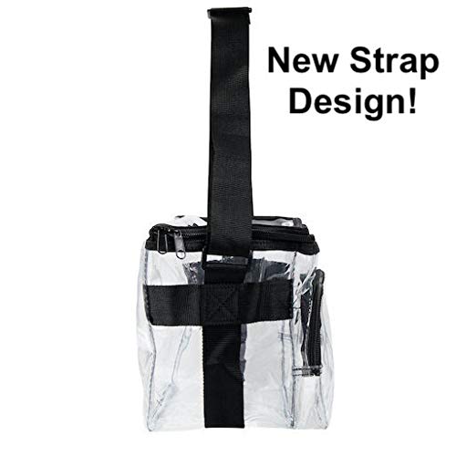 CHM Medium Clear Lunch Bag Lunch Box with Adjustable Strap and Front Storage 