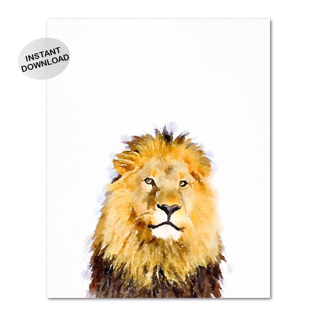 watercolor lion head