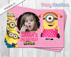 Minion Girl Photo Invitation for Minions inspired Birthday - DIY Printable
