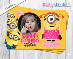 Minion Girl Photo Invitation for Minions inspired Birthday - DIY Printable