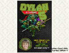 TMNT - Teenage Mutant Ninja Turtles Birthday Photo Invitations- Ninja Turtles Birthday Party - Ninja Turtles photo invite (6x4 or 7x5)