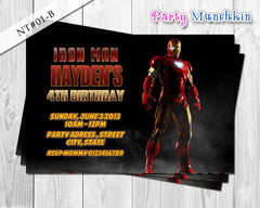 IRONMAN Invitation, Iron Man Personalized Invite for Iron Man Superhero Birthday - DIY PRINTABLE (01-C)