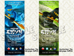 Ninjago Invitation ticket type for Ninjago birthday - DIY printable