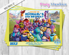 MONSTER UNIVERSITY Invitation, Monster University Personalized Invite for Monster University Birthday - DIY Printable