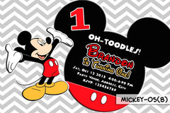 Mickey Mouse PRINTABLE Invitation For Mickey Mouse Birthday (Chevron Design)