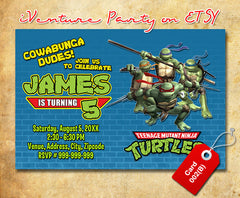 Teenage Mutant Ninja Turtles Birthday Photo Invitations- TMNT Birthday Party - Ninja Turtles photo invitation