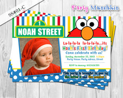 ELMO invitation, Photo Invitation for Elmo Sesame Street birthday party