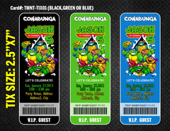 Ninja Turtles ticket invitation for TMNT birthday - DIY printable