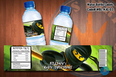 Ninjago Water Bottle Label - (Jay)