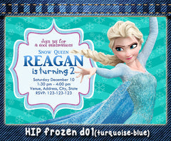 Digital Frozen birthday Invitation, Elsa and Anna printable invites