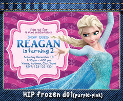Digital Frozen birthday Invitation, Elsa and Anna printable invites