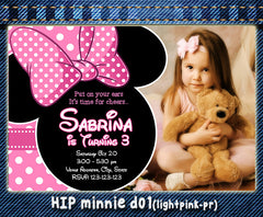 MINNIE Printable Birthday Invitations (Choose 1 design) for Minnie Party with photo