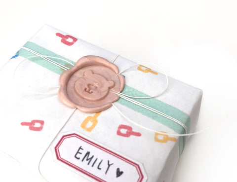 simple gift wrap with wax seal