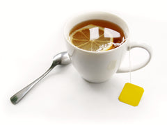 Cup of Tea with Lemon and Spoon