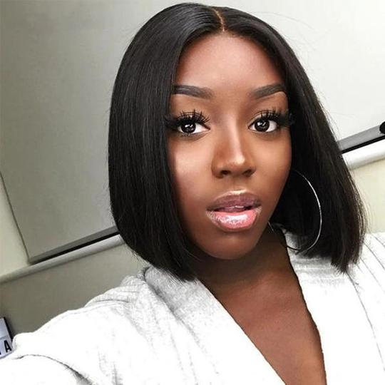 10" Bob Short Glueless Lace Wig Human Hair Wigs