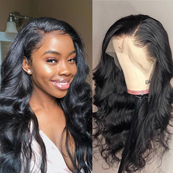 Milian |Eye-catching Black Lace Front Wig Body Wave Human Hair Wigs