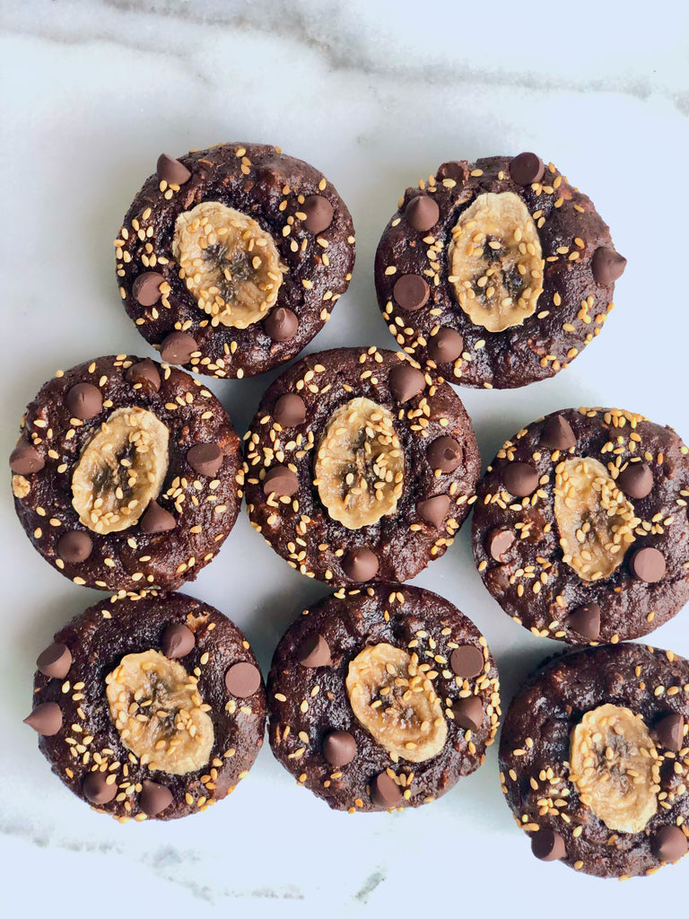 chocolate tahini muffins