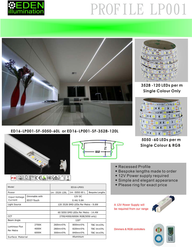 LED Profile LP001 with LED 5050 Strip
