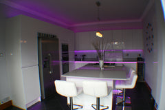 Purple LED strip using a 4 zone controller - Eden illumination