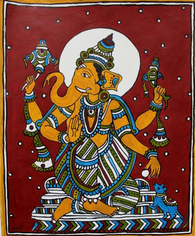 Ganesha painting kalamkari style