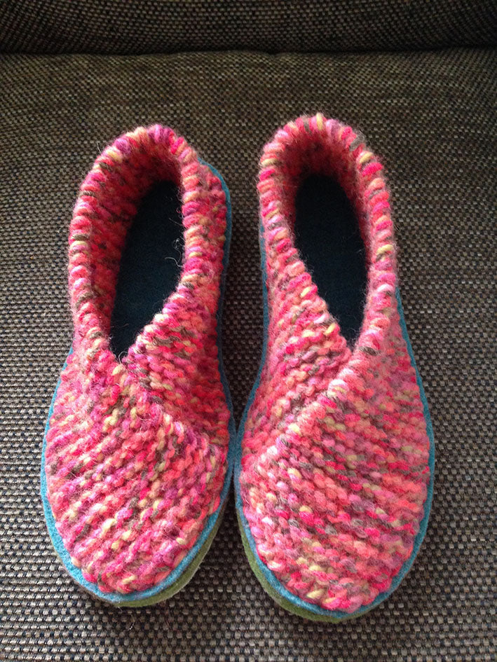 Helen's knitted slippers