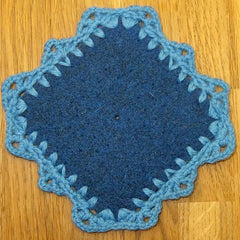 Joe's Toes felt square used as a base for this crochet edging