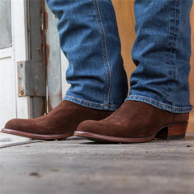 mens blue suede cowboy boots